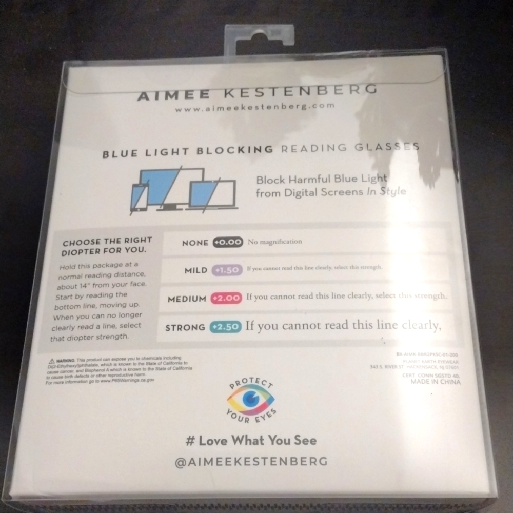 Blue Light Glasses plus Readers -Aimee Kestenberg Set Strength +2.0 NWT - Picture 4 of 6